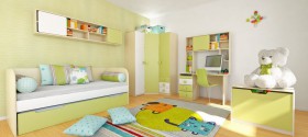 Детская комната Эппл (Зеленый/Белый/корпус Клен) в Уяре - uyar.katalogmebeli.com | фото 5