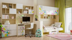 Детская комната Флёр (Белый/корпус Клен) в Уяре - uyar.katalogmebeli.com | фото
