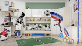 Детская комната Футбол ЧМ (Белый/Синий/корпус Клен) в Уяре - uyar.katalogmebeli.com | фото 2
