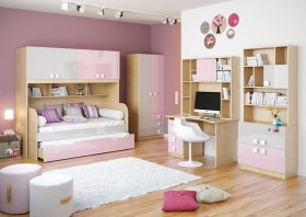 Детская комната Грэйси (Розовый/Серый/корпус Клен) в Уяре - uyar.katalogmebeli.com | фото 2