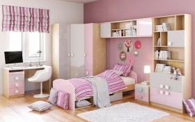Детская комната Грэйси (Розовый/Серый/корпус Клен) в Уяре - uyar.katalogmebeli.com | фото 3
