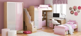 Детская комната Грэйси (Розовый/Серый/корпус Клен) в Уяре - uyar.katalogmebeli.com | фото 5