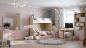 Детская комната Грэйси (Розовый/Серый/корпус Клен) в Уяре - uyar.katalogmebeli.com | фото 12