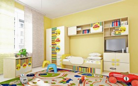 Детская комната Клаксон (Бежевый/корпус Клен) в Уяре - uyar.katalogmebeli.com | фото 2