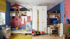 Детская комната Клаксон без машинок (Белый/корпус Клен) в Уяре - uyar.katalogmebeli.com | фото