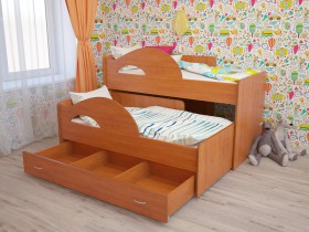 Кровать детская Радуга 1600 Млечный дуб/Венге в Уяре - uyar.katalogmebeli.com