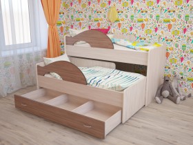 Кровать детская Радуга 1600 Млечный дуб/Венге в Уяре - uyar.katalogmebeli.com