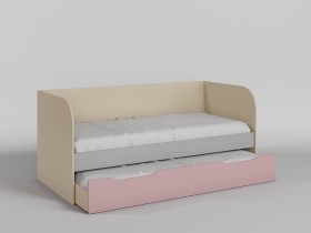 Диван-кровать Грэйси (Розовый/Серый/корпус Клен) в Уяре - uyar.katalogmebeli.com | фото 1