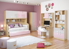 Диван-кровать Грэйси (Розовый/Серый/корпус Клен) в Уяре - uyar.katalogmebeli.com | фото 3