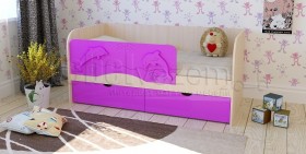Друзья Кровать детская 2 ящика 1.6 Фиолетовый глянец в Уяре - uyar.katalogmebeli.com | фото 1