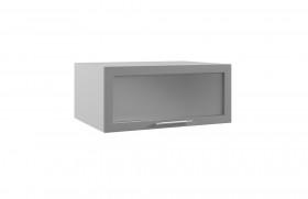 Гарда ГПГС 800 шкаф верхний горизонтальный глубокий со стеклом (Джинс/корпус Серый) в Уяре - uyar.katalogmebeli.com | фото