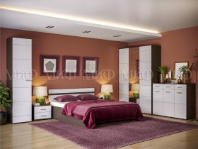 Спальня Нэнси (Венге/Белый глянец) в Уяре - uyar.katalogmebeli.com | фото