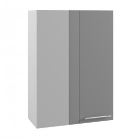 Шкаф верхний Капля ВПУ 650 (угловой/высокий/левый/Белый глянец/Серый) в Уяре - uyar.katalogmebeli.com | фото