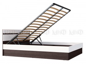 Ким кровать с подъемным механизмом 1,4 (Венге/белый глянец) в Уяре - uyar.katalogmebeli.com | фото 2