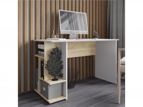 Компьютерный стол СКМ-6 белый/дуб сонома в Уяре - uyar.katalogmebeli.com | фото