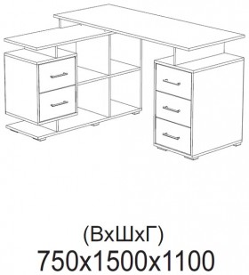 Компьютерный стол угловой СКМУ-3 белый в Уяре - uyar.katalogmebeli.com | фото 2