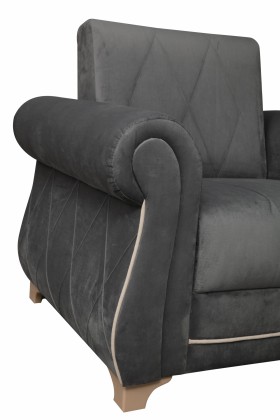 Кресло для отдыха "Порто" (велюр графит / микровельвет крем) в Уяре - uyar.katalogmebeli.com | фото 7