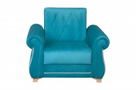 Кресло для отдыха "Порто" (велюр киви бирюза / микровельвет крем) в Уяре - uyar.katalogmebeli.com | фото 3