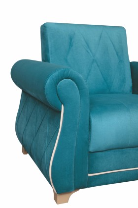 Кресло для отдыха "Порто" (велюр киви бирюза / микровельвет крем) в Уяре - uyar.katalogmebeli.com | фото 5