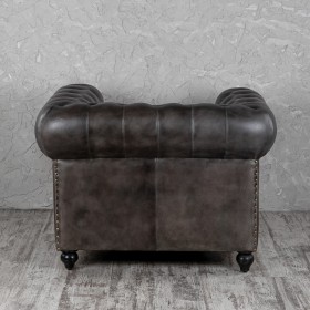 Кресло кожаное Лофт Честер (акация) в Уяре - uyar.katalogmebeli.com | фото 7