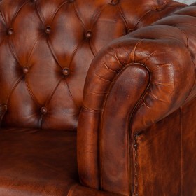 Кресло кожаное Лофт Честер-Нью (Коричневый, Рыжий) в Уяре - uyar.katalogmebeli.com | фото 4