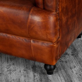 Кресло кожаное Лофт Честер-Нью (Коричневый, Рыжий) в Уяре - uyar.katalogmebeli.com | фото 8