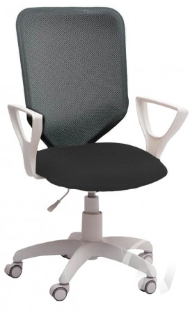 Кресло компьютерное Элегия S (белый/ткань сетка темно-серая) в Уяре - uyar.katalogmebeli.com | фото 1