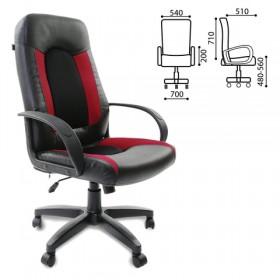 Кресло офисное BRABIX Strike EX-525 (черно-красный) в Уяре - uyar.katalogmebeli.com | фото 1