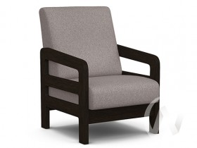 Кресло отдыха Вега-34 (венге лак/UNO ROSY-GREY) в Уяре - uyar.katalogmebeli.com | фото 1