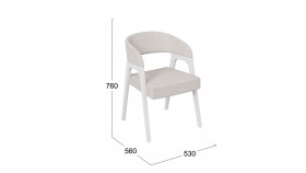 Кресло «Техас 1» (Белый матовый/Шенилл Estetica Vanille №220) в Уяре - uyar.katalogmebeli.com | фото 2