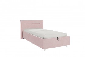 Кровать 0.9 Альба (Нежно-розовый велюр/под-мех) в Уяре - uyar.katalogmebeli.com | фото 1