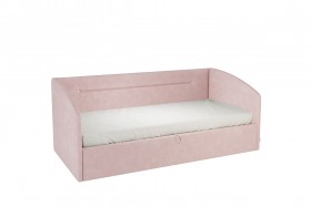 Кровать 0.9 Альба Софа (Нежно-розовый велюр) в Уяре - uyar.katalogmebeli.com | фото