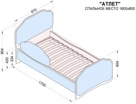 Кровать 160 Атлет 29 Синий (мягкий бортик) в Уяре - uyar.katalogmebeli.com | фото 2