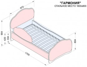 Кровать 160 Гармония 31 Светло-сиреневый (мягкий бортик) в Уяре - uyar.katalogmebeli.com | фото 2