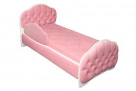 Кровать 160 Гармония 36 Светло-розовый (мягкий бортик) в Уяре - uyar.katalogmebeli.com | фото