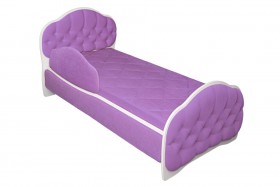 Кровать 160 Гармония 67 Светло-фиолетовый (мягкий бортик) в Уяре - uyar.katalogmebeli.com | фото