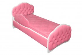 Кровать 160 Гармония 89 Розовый (мягкий бортик) в Уяре - uyar.katalogmebeli.com | фото