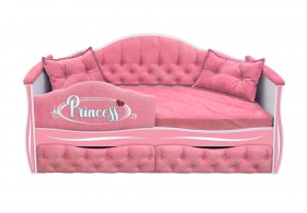 Кровать 160 серии Иллюзия 2 ящика 36 Розовый (мягкий бортик/подушки) в Уяре - uyar.katalogmebeli.com | фото 1