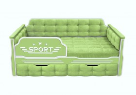 Кровать 160 серии Спорт 2 ящика 81 Фисташка (мягкие боковые накладки) в Уяре - uyar.katalogmebeli.com | фото 1