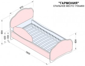 Кровать 170 Гармония 18 Бордовый (мягкий бортик) в Уяре - uyar.katalogmebeli.com | фото 2