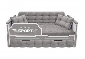 Кровать 170 серии Спорт 1 ящик 45 Серый (подушки) в Уяре - uyar.katalogmebeli.com | фото