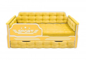 Кровать 170 серии Спорт 1 ящик 74 Жёлтый (мягкие боковые накладки) в Уяре - uyar.katalogmebeli.com | фото