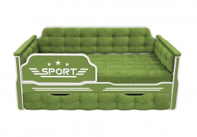 Кровать 170 серии Спорт 1 ящик 76 Зелёный (мягкие боковые накладки) в Уяре - uyar.katalogmebeli.com | фото 1