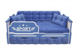 Кровать 170 серии Спорт 1 ящик 85 Синий (подушки) в Уяре - uyar.katalogmebeli.com | фото 1