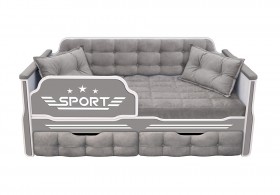 Кровать 170 серии Спорт 2 ящика 45 Серый (подушки) в Уяре - uyar.katalogmebeli.com | фото
