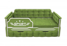 Кровать 170 серии Спорт 2 ящика 76 Зелёный (мягкие боковые накладки) в Уяре - uyar.katalogmebeli.com | фото