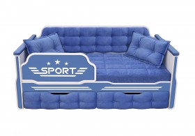 Кровать 170 серии Спорт 2 ящика 85 Синий (подушки) в Уяре - uyar.katalogmebeli.com | фото