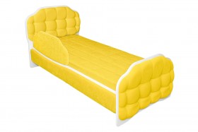 Кровать 180 Атлет 74 жёлтый (мягкий бортик) в Уяре - uyar.katalogmebeli.com | фото 1