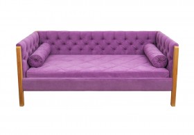 Кровать 180 серии Леди  32 Фиолетовый (подушка валик) в Уяре - uyar.katalogmebeli.com | фото