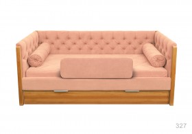 Кровать 180 серии Леди + ящик 15 Бледно-розовый (мягкий бортик/подушка валик) в Уяре - uyar.katalogmebeli.com | фото